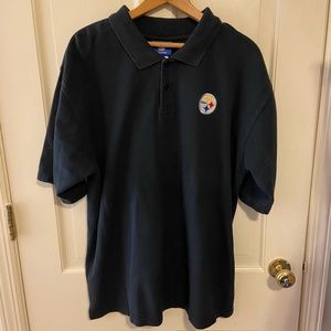 NFL Pittsburgh Steelers logo black collared polo shirt